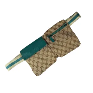 GUCCI GG MONOGRAM WAIST BAG - BROWN/TEAL