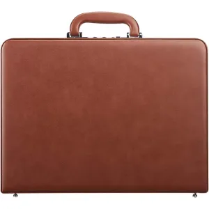 Hard Attaché Briefcases for Men & Women/Slim Hard-sided Laptop Case with Combination Locks, Brown (Brown) - D2810F D2810F