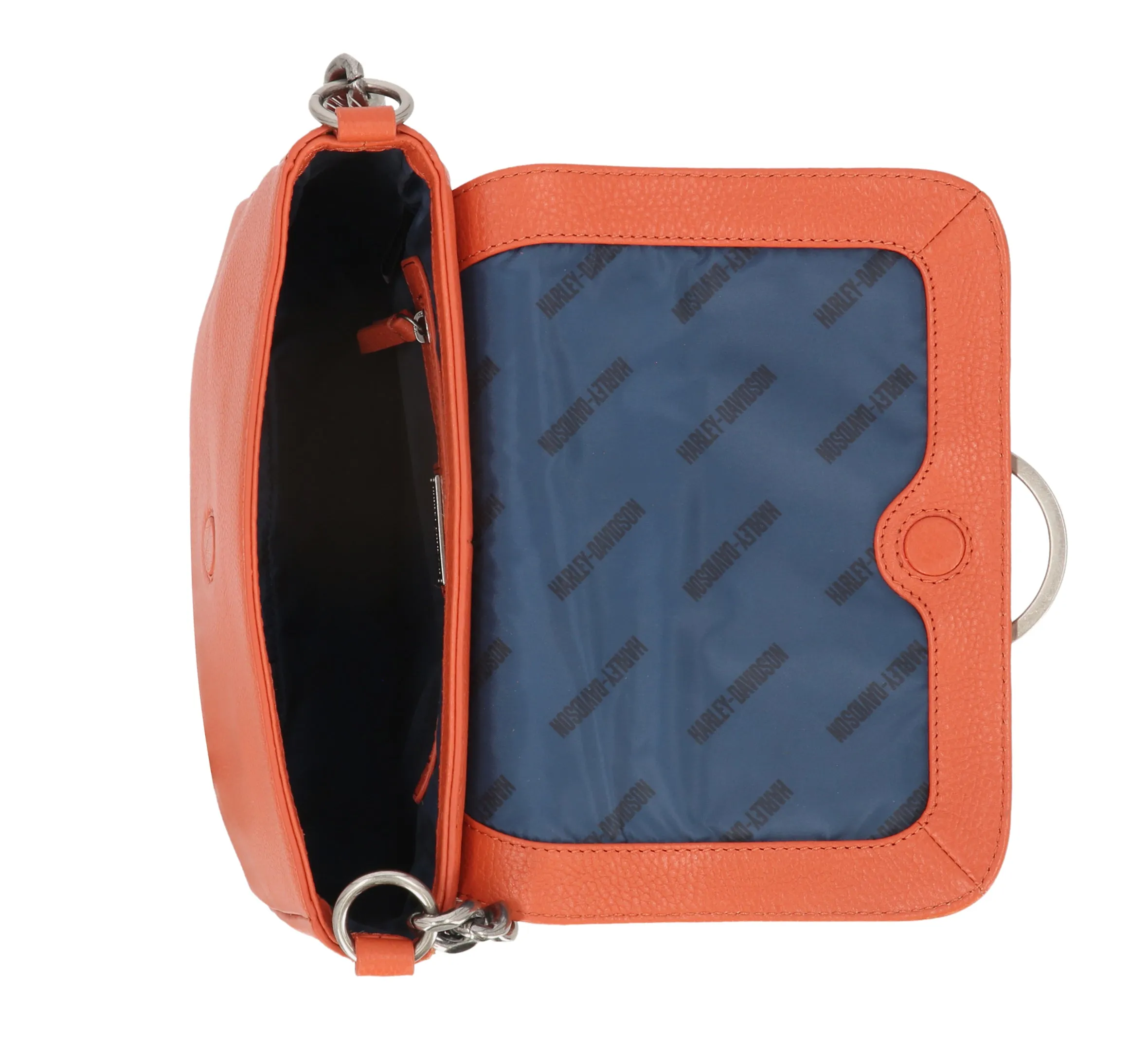 Harley-Davidson Women's Magnetic Flap Closure O Ring Pebble Leather Crossbody Purse MHW048
