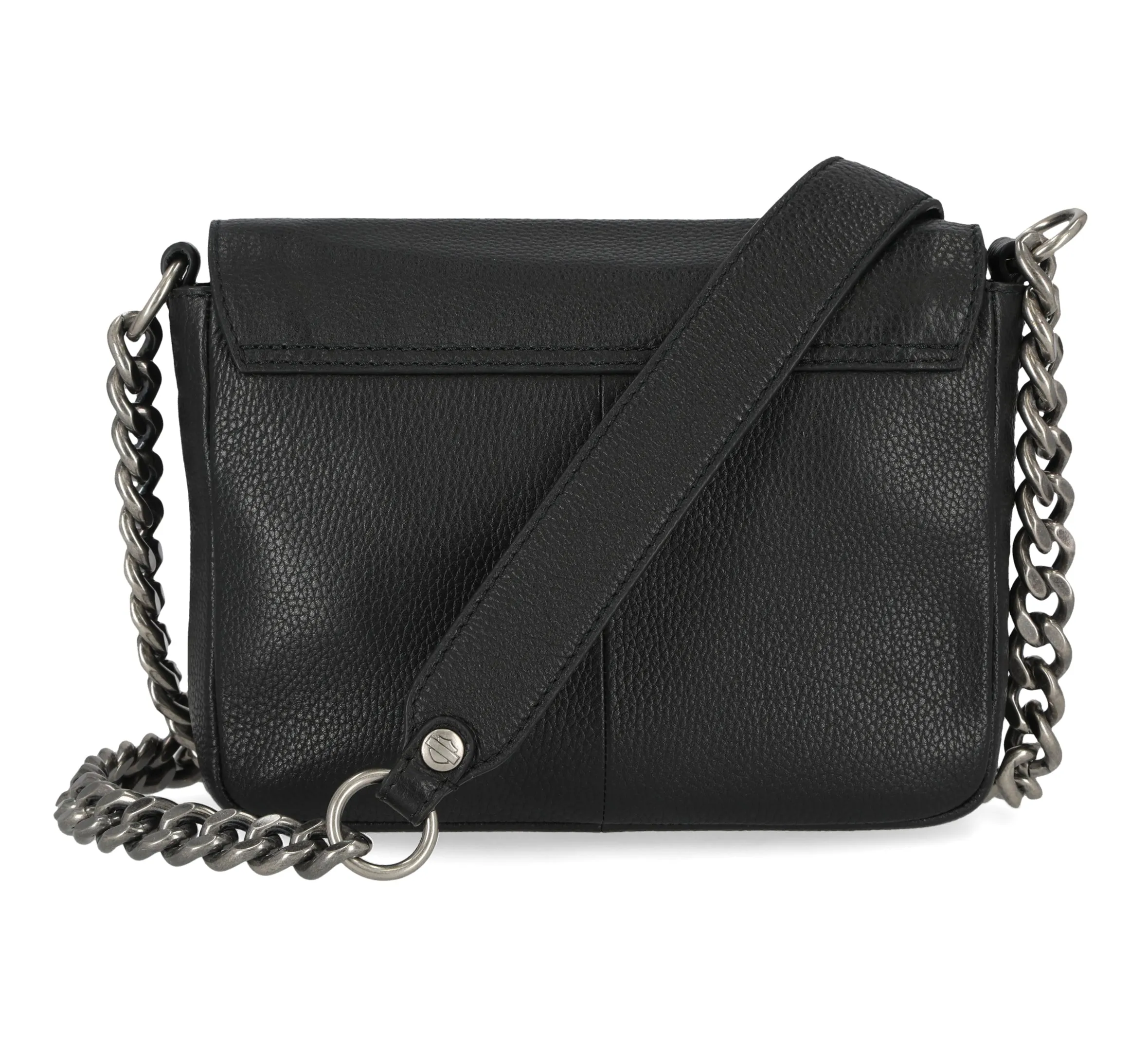 Harley-Davidson Women's Magnetic Flap Closure O Ring Pebble Leather Crossbody Purse MHW048