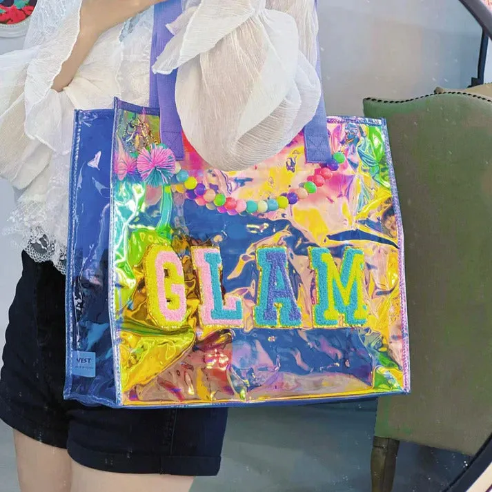 Holographic Tote Bag- Purple