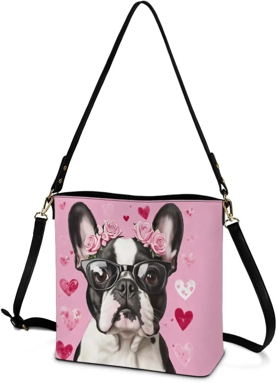 HUGS IDEA Women's Handbag Leather Tote Shoulder Bucket Bags Crossbody Top-handle Bag