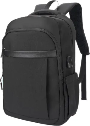 Laptop Backpack For Men Women Casual Lightweight Travel Rucksack Business 15 Inch Computer Bag With USB Charging Port For Work Daily Travelk,Black