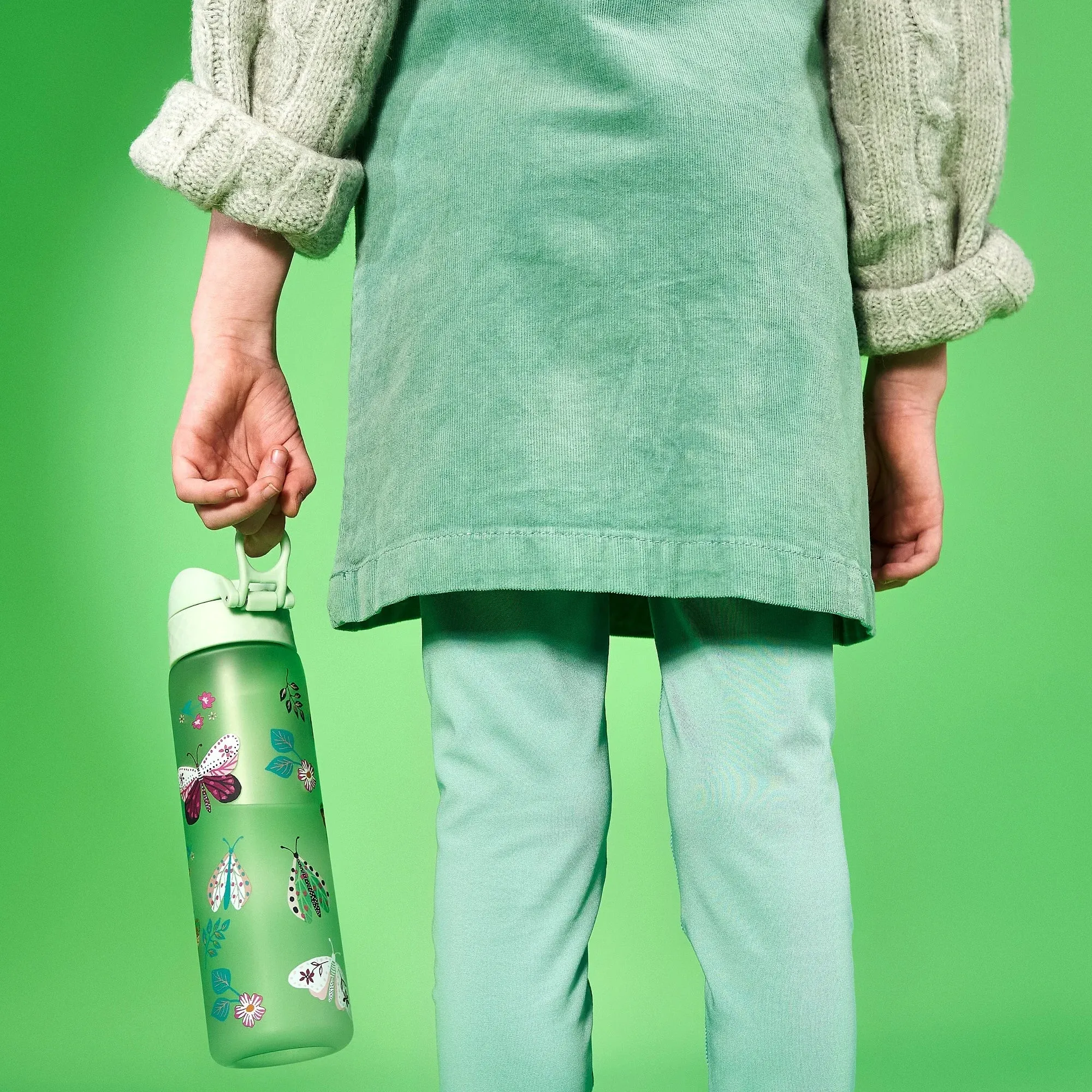 Leak Proof Slim Water Bottle, Recyclon, Wild Butterfly, 500ml (18oz)