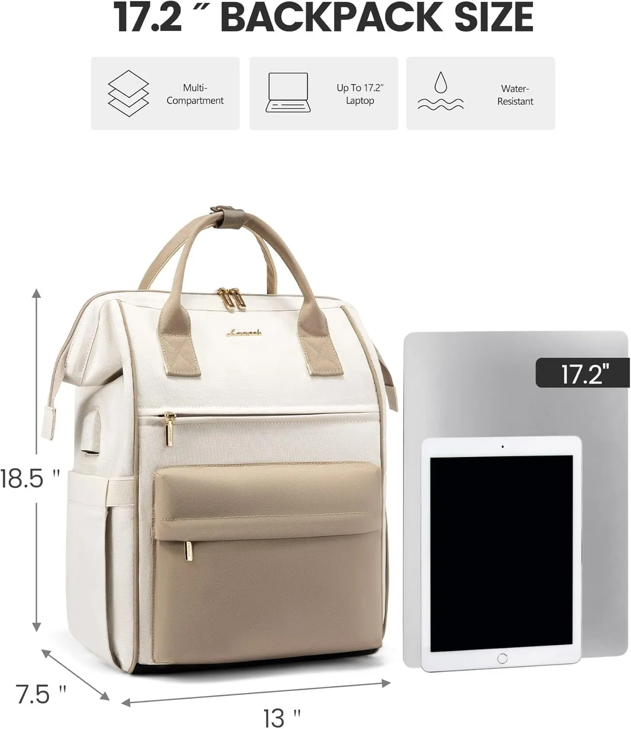 LOVEVOOK Laptop Backpack for Women Teacher Nurse Bag, 17 Inch Womens Work Bags, Waterproof Travel Backpack Purse, Business Computer Laptop Bag with USB Port