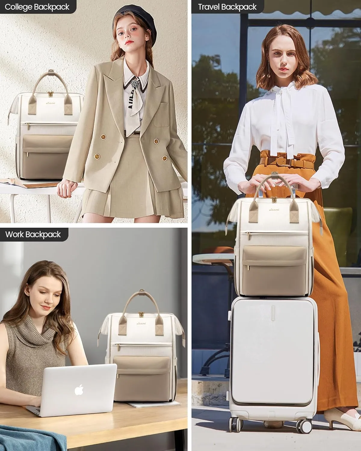 LOVEVOOK Laptop Backpack for Women Teacher Nurse Bag, 17 Inch Womens Work Bags, Waterproof Travel Backpack Purse, Business Computer Laptop Bag with USB Port