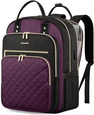 LOVEVOOK Laptop Backpack for Women with Separate Laptop Compartment, 15.6" Water Resistant Lightweight Daypacks for College Travel Work Business, Nurse Teacher Computer Bags