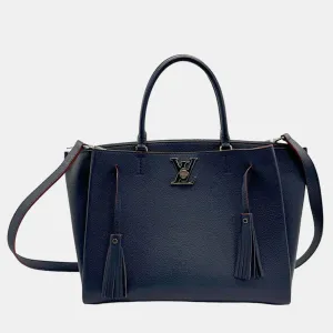 Marine rouge Leather lockmeto Satchel Bag