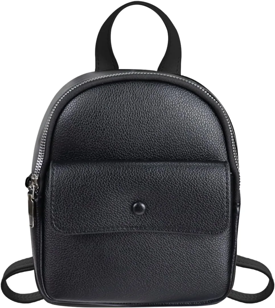 Mini Backpack Cute Backpack, PU Leather Small Backpack Purse for Women and Girls,Stylish Womens Backpack Purse (black)