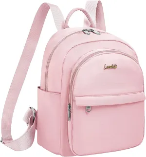 Mini Backpack for Women Teen Girls Fashion Solid Color Light Weight Waterproof Backpack Travel Fashion Purses Daily (Pink)