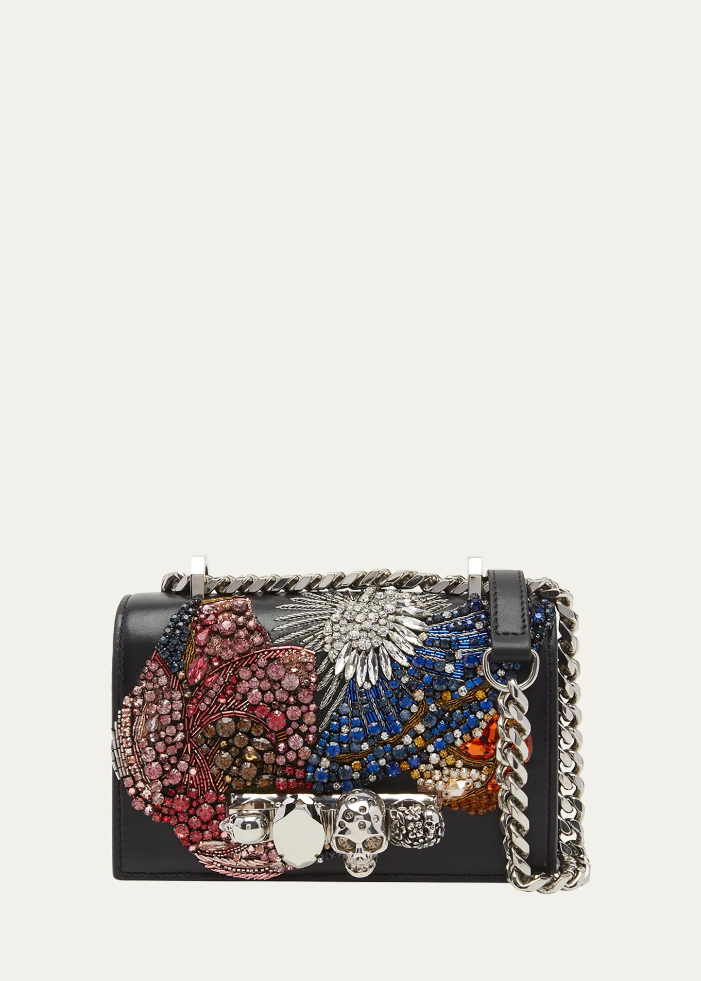Mini Skull Crystals Chain Crossbody Bag