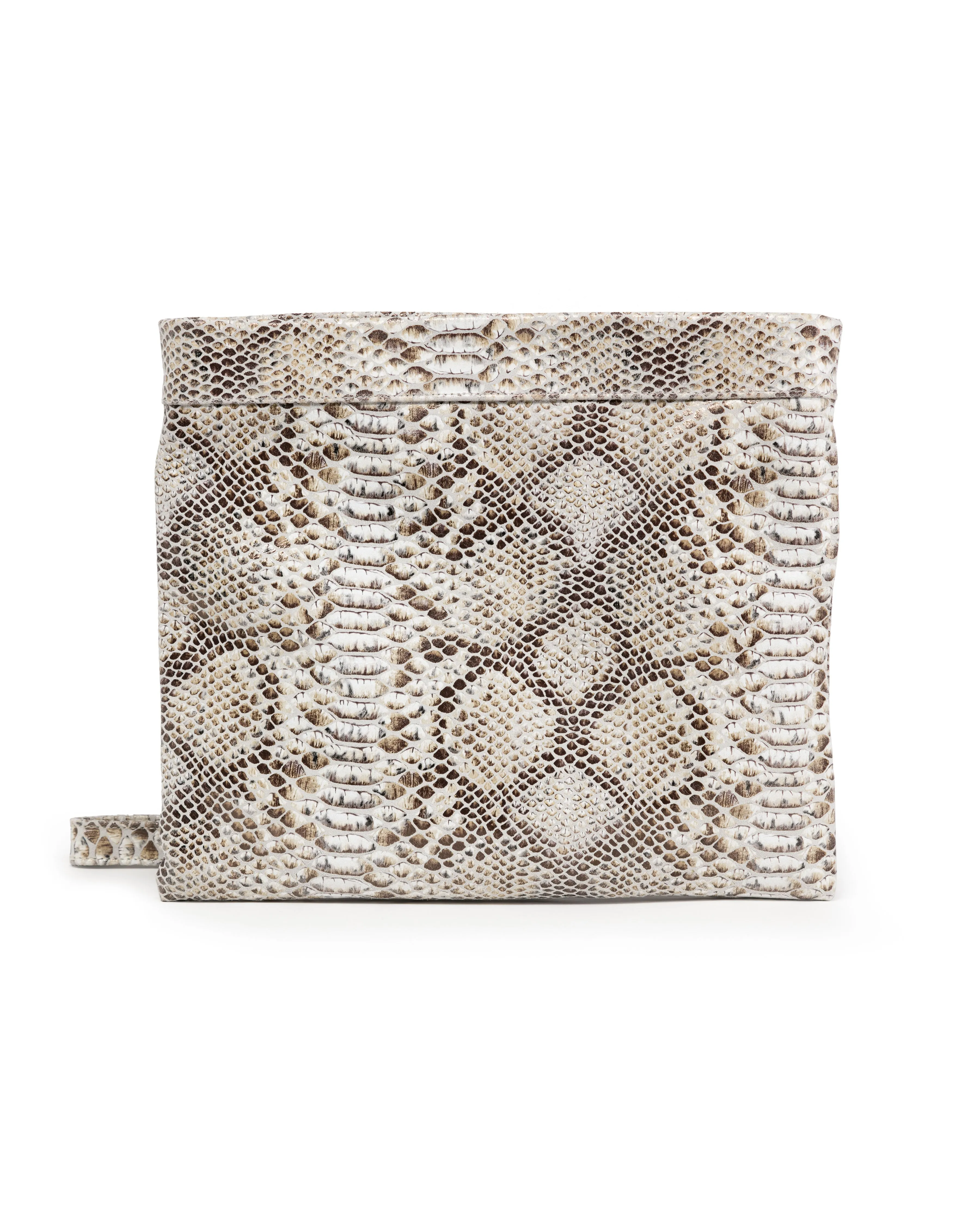 Mollie Cross-Body Convertible Clutch: Camel Snake