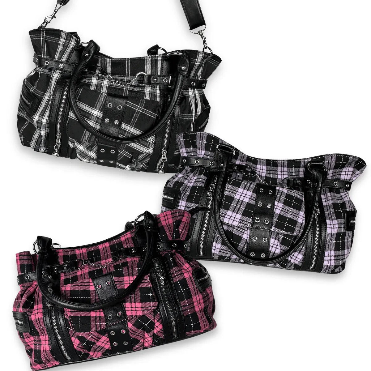 Punk Plaid Shoulder Bags & Crossbody Bag