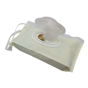 Reusable Wet Wipes Pouch - Yellow Dots