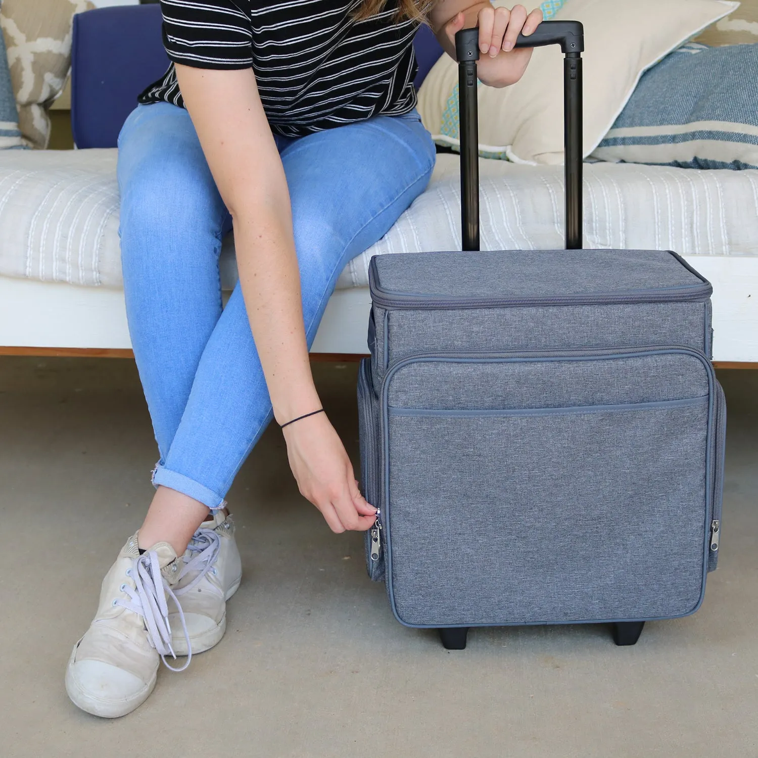 Rolling Craft Bag, Grey Heather