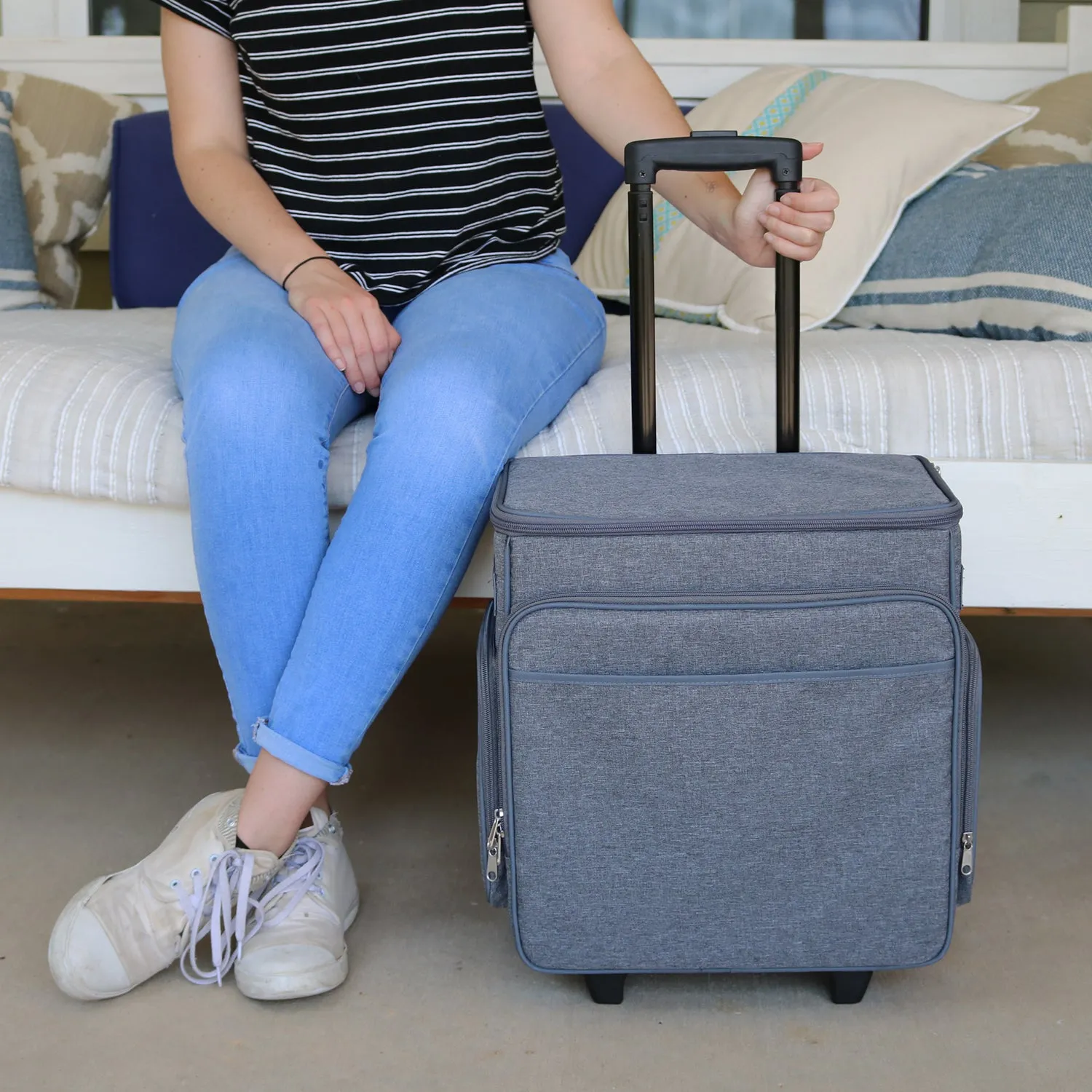 Rolling Craft Bag, Grey Heather