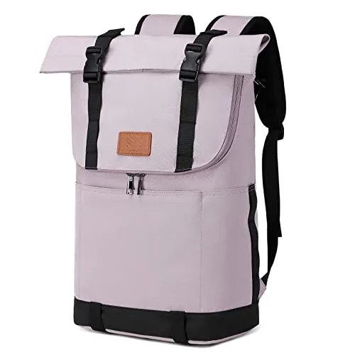 Rolltop Backpack Laptop Backpack Waterproof Daypack with Laptop Compartment 15.6 Inch Large Roll Backpack Travel Backpack Daypacks for Trips Office Uni School