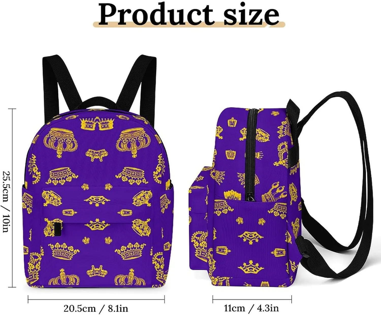 Royal Crown Casual Women's Backpack, Lightweight, Waterproof, Versatile Daily Bag