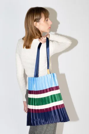 Satin Pleated Bag Sorrento Blue