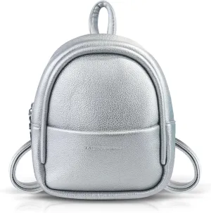 Small Backpacks, PU Leather Small Backpack Purse for Women, Stylish Mini Backpack Cute Backpack (silver)