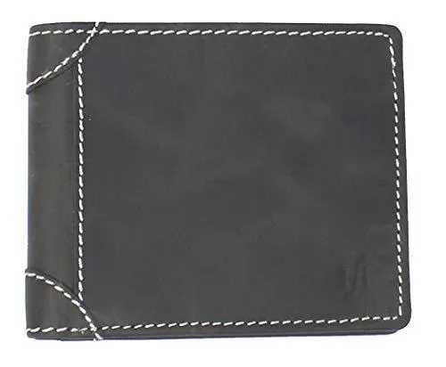 STARHIDE Mens RFID Blocking Genuine Distressed Hunter Leather Trifold Wallet 1145