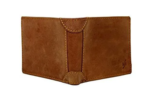 STARHIDE Mens RFID Blocking Genuine Distressed Hunter Leather Trifold Wallet 1145