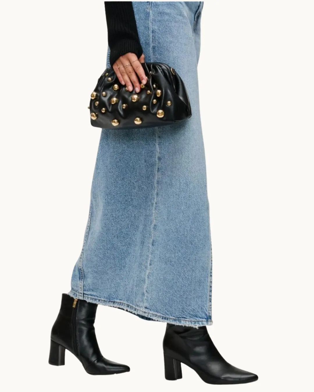 The Carey: Studded Clutch