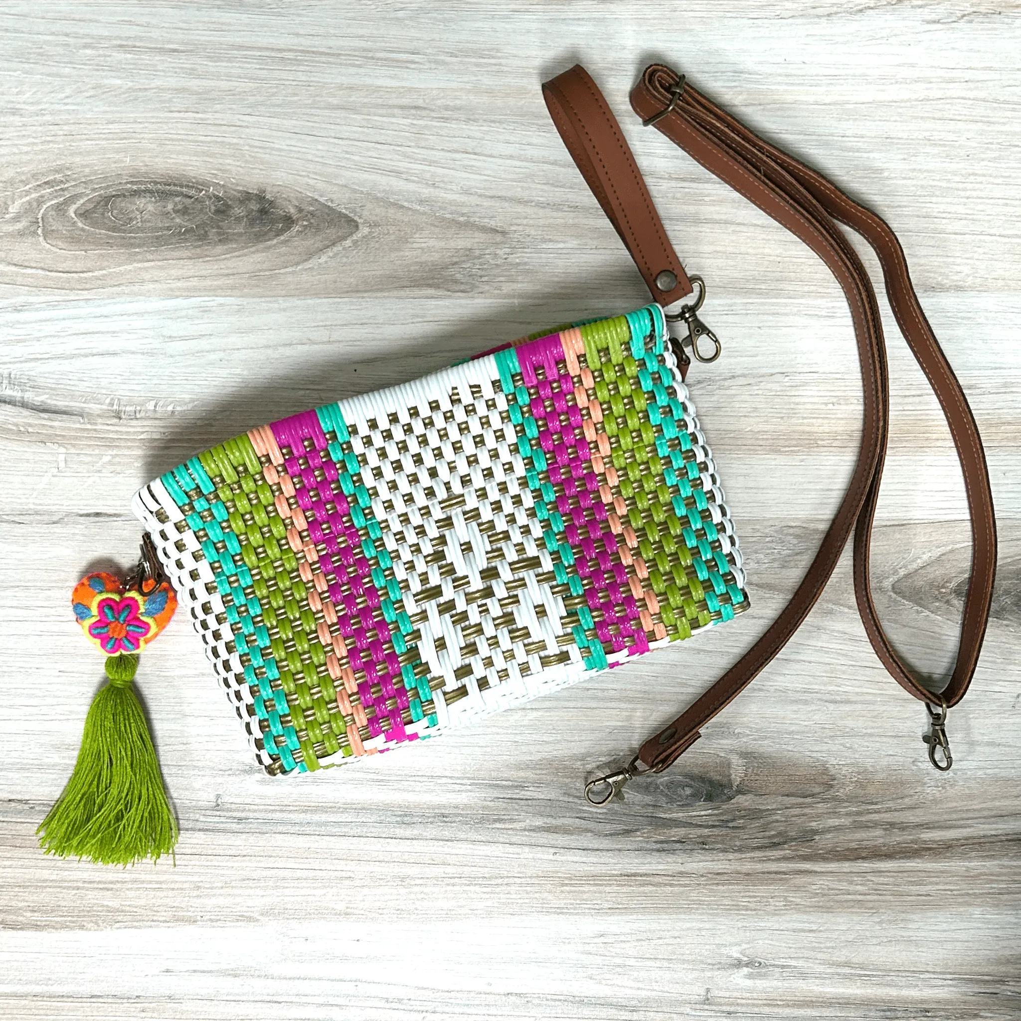 Upcycled Handwoven Crossbody Convertible - Marcela