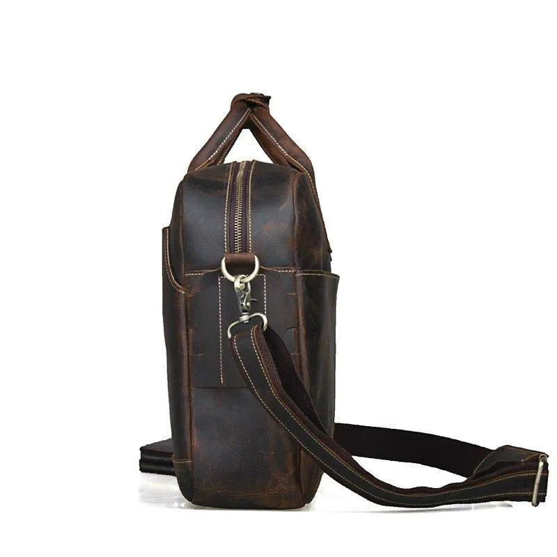 Woosir Leather Briefcase for Men 16 Inches Laptop Bag